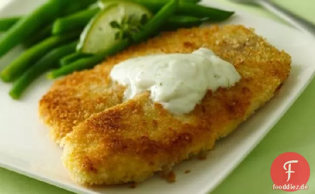 Knusprige Fischfilets mit pikanter Limettensauce