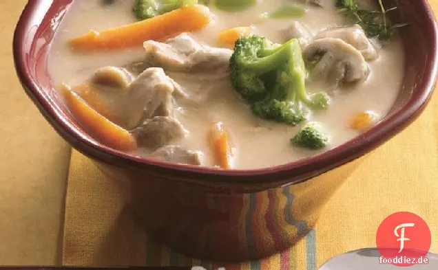 Slow-Cooker Huhn-Gemüse Chowder