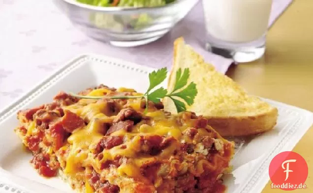 Einfache Speck Cheeseburger Lasagne