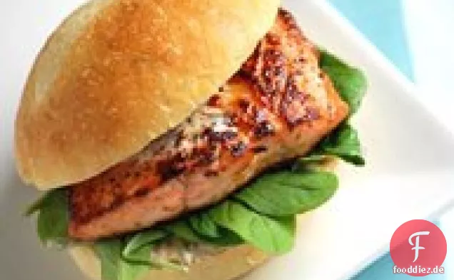 Gegrillter Lachs Sandwiches mit Chipotle Mayo -
