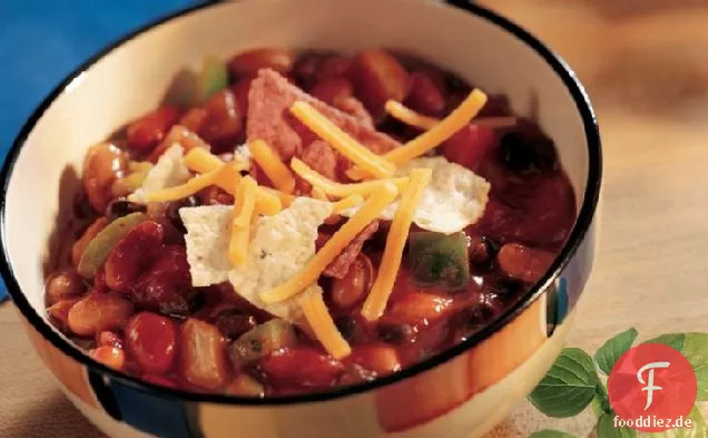 Drei-Bohnen-Enchilada Chili