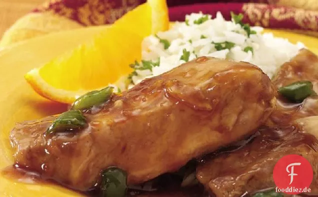 Slow-Cooker Orange-glasierte Country-Rippen