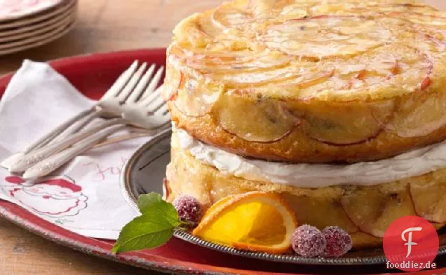 Upside-Down-Apfelkuchen mit Whisky-getränkten Früchten