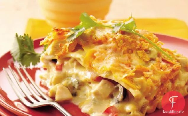 Mexikanische Hühnchen-Sauerrahm-Lasagne