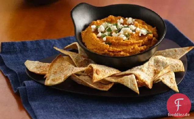 Taco Hummus und Tortilla-Chips