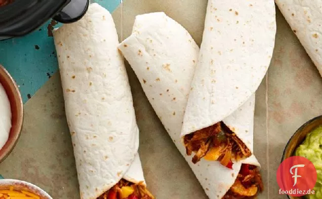 Slow-Cooker gegrillte Pulled-Pork-Fajitas
