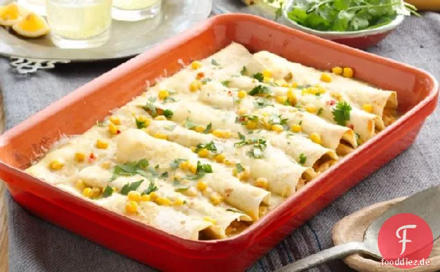 Hähnchen und Mais Enchiladas