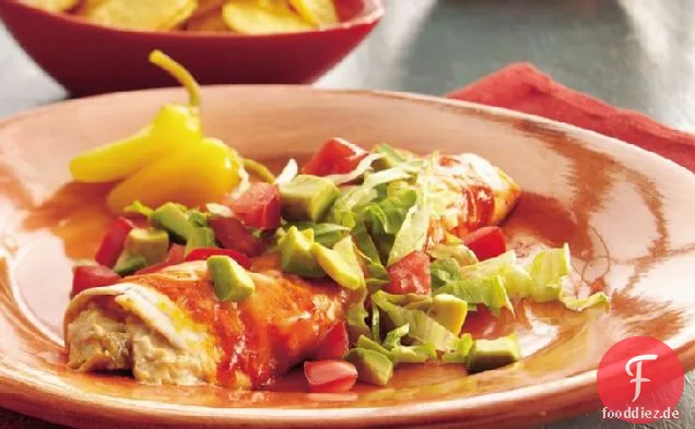 Grünes Chile-Türkei Enchiladas