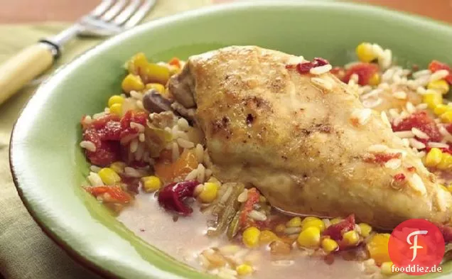 Slow-Cooker Chipotle Huhn und Reis