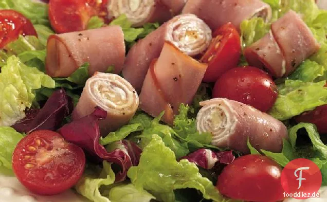 Schinken-Knoblauch-Käse-Roll-Salat
