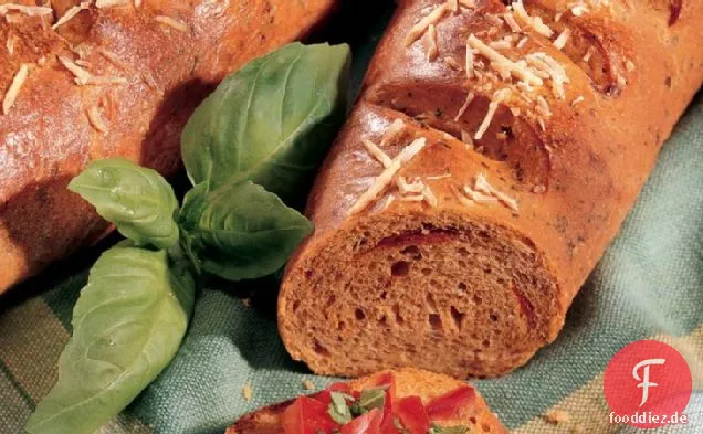 Pikante Pesto-Tomaten-Baguettes