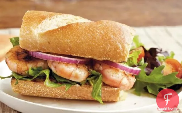 Gegrillte Garnelen-Po'boy