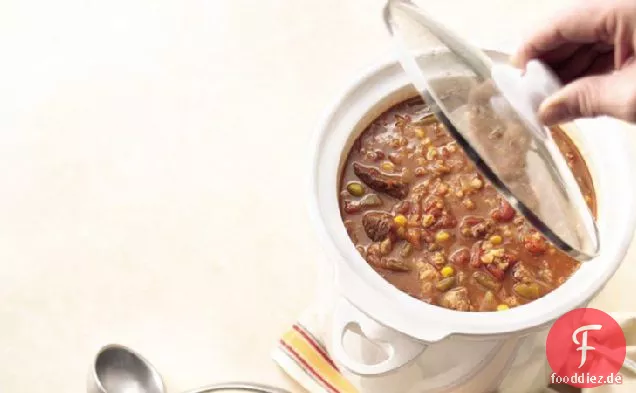 Slow-Cooker Gemüse-Rindfleisch-Gerstensuppe