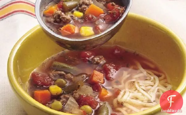 Beef 'n Veggie-Suppe mit Mozzarella