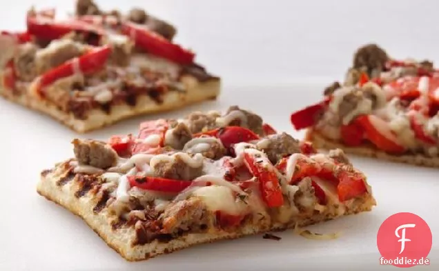 Gesundheit: Gegrillte Wurst und Pfeffer Pizza
