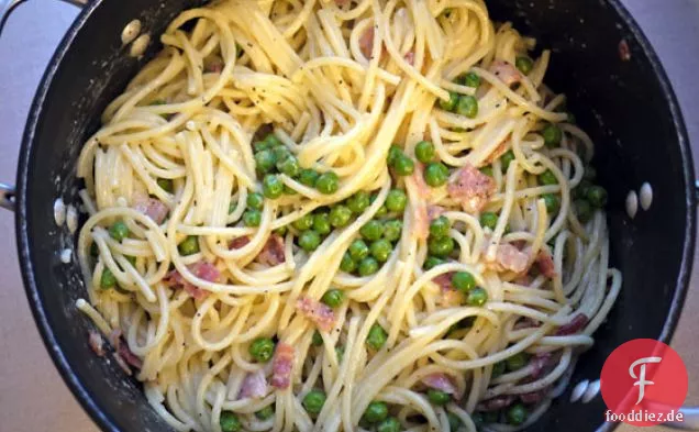 Spaghetti Carbonara Mit Erbsen