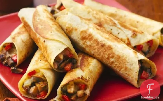 Gebratene Champignons und Käseflautas