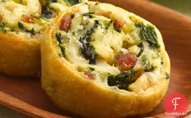 Cheesy Huhn und Spinat Pinwheels