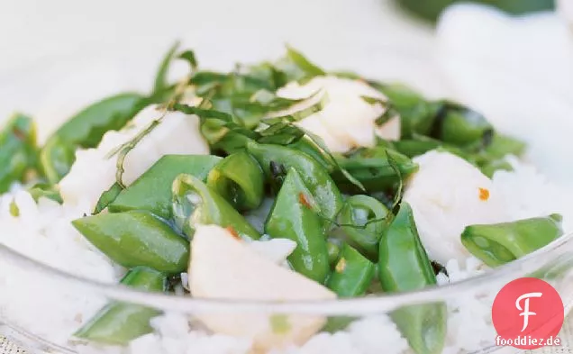Jakobsmuschel und Zucker Snap Pea Stir-Fry