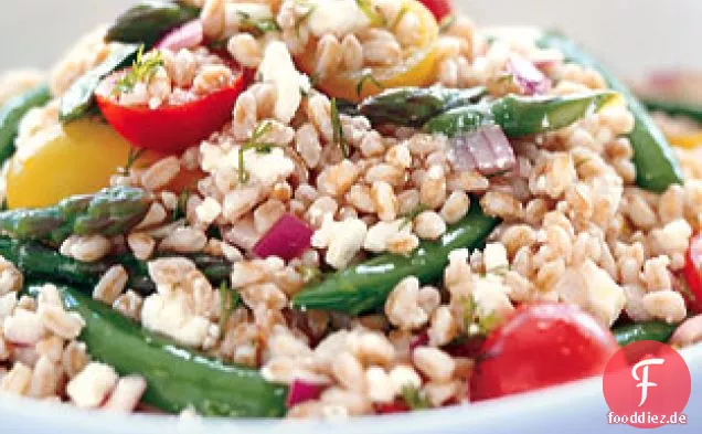 Farro-Salat Mit Erbsen, Spargel Und Feta