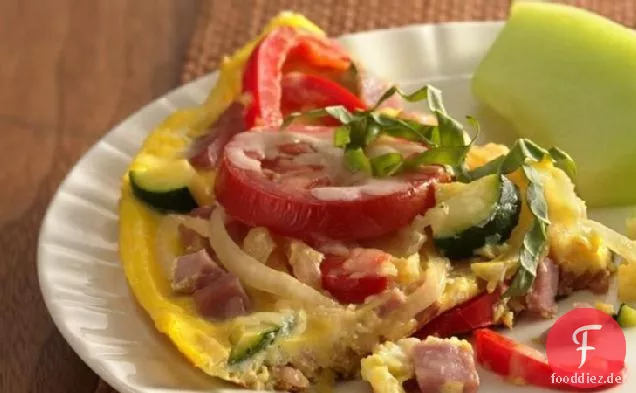 Schinken, Gemüse und Käse-Frittata