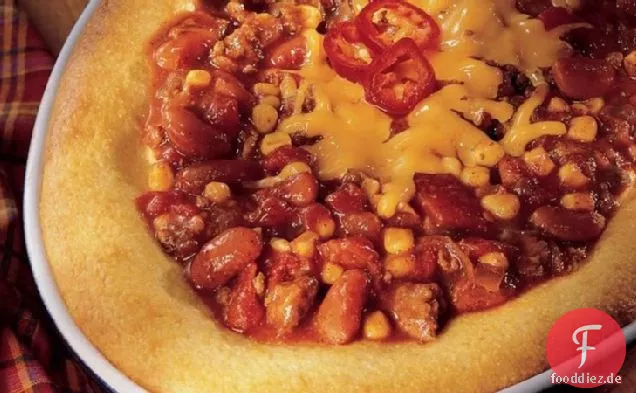 Chili-Auflauf mit Maisbrot