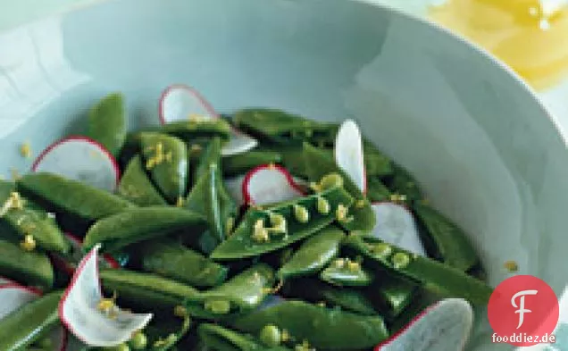 Zucker-, Erbsen- und Rettichsalat