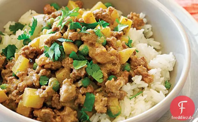 Lamm Keema mit Kartoffeln und Erbsen