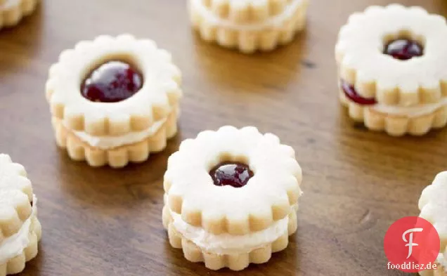 Himbeercreme Shortbread Sandwich Kekse