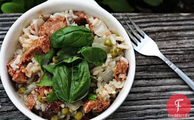 Erbsen-Andouille-Risotto