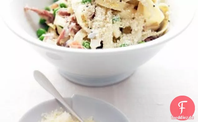 Pasta Mit Schinken Und Erbsen