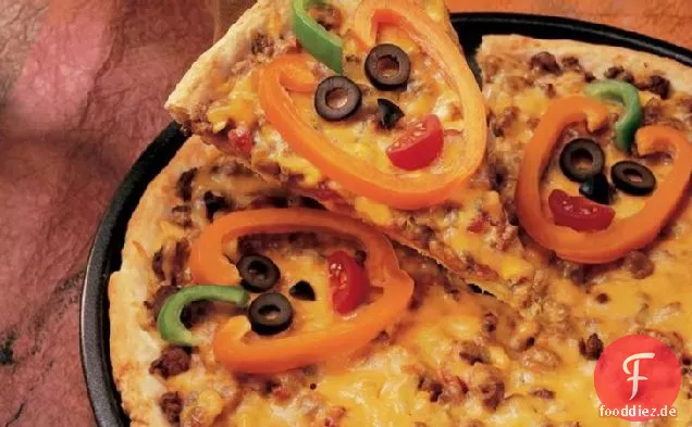 Jack-o'-Lantern Pizza