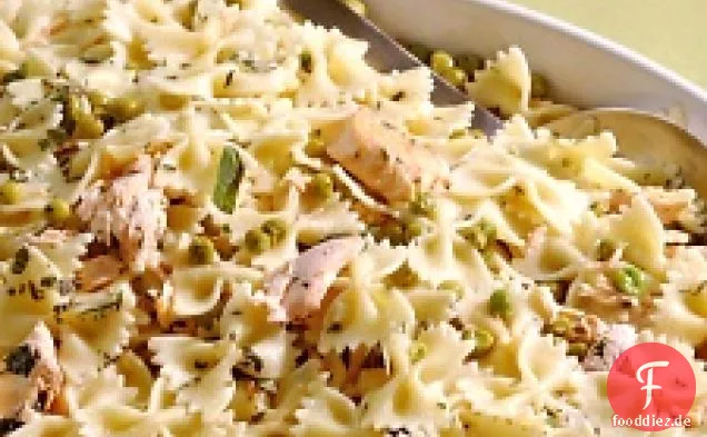 Farfalle Mit Lachs, Minze Und Erbsen