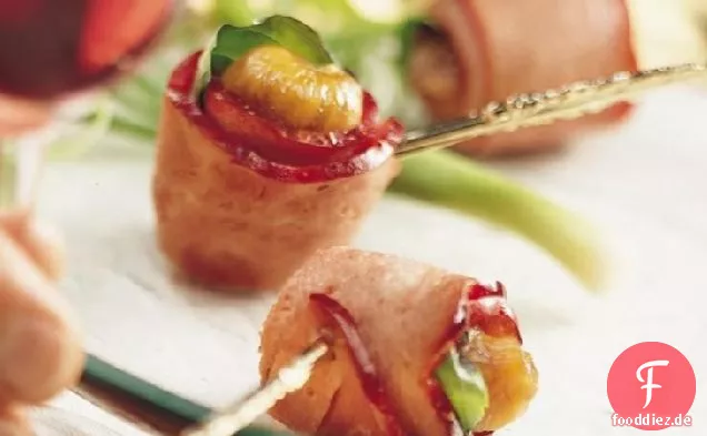 Glutenfreie mit Speck umwickelte Feigen