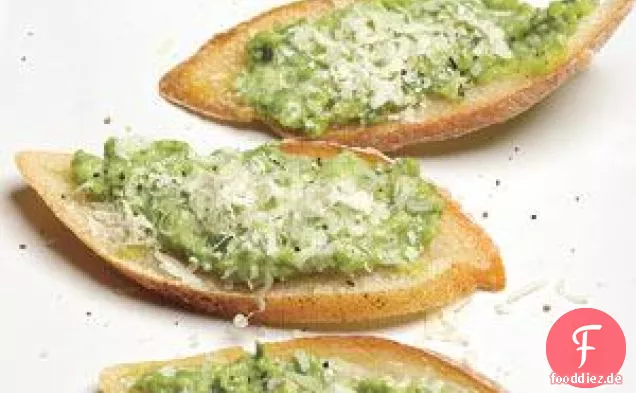 Rezept für Erbsen-Ricotta-Crostini