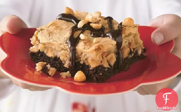 Klebrige Schokolade-Erdnussbutter-Kuchen