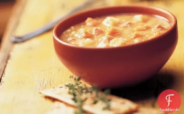 Slow-Cooker Split Erbsen-Yam-Suppe