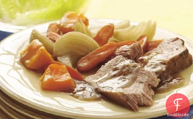 Slow-Cooker Ahorn-Salbei-Schweinebraten