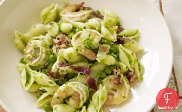 Garnelen Und Muscheln Mit Pancetta Und Erbsen