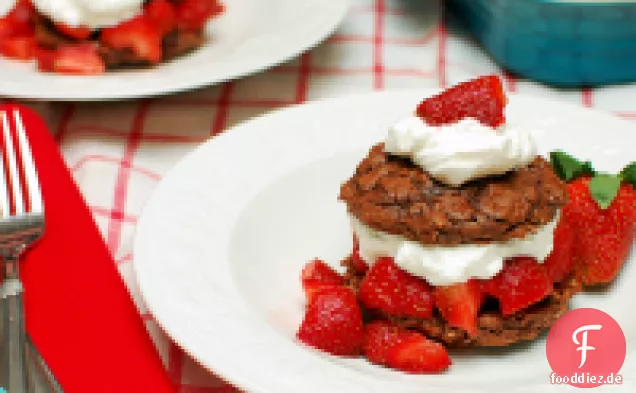 Haferflocken Brownie Erdbeere Shortcakes