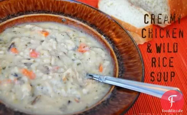 Cremige Hühnchen-Wildreis-Suppe