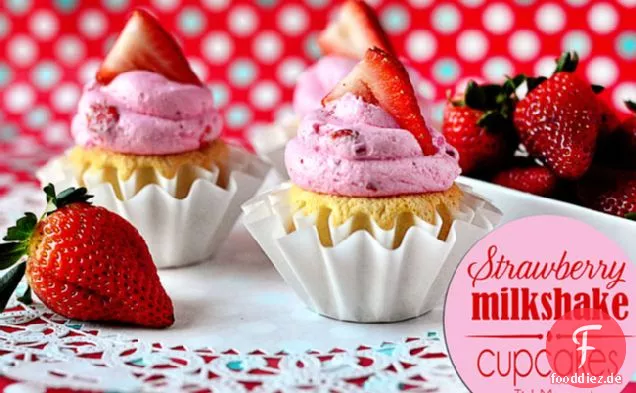 Erdbeer-Milchshake-Cupcakes
