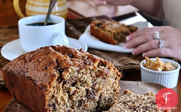 Erdnussbutter & Schokolade Bananenbrot