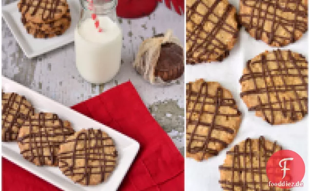 Haferflocken Schokolade Drizzle Cookies