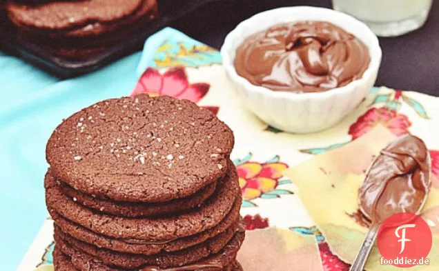 Gesalzene Schokolade Nutella Sandwich Cookie