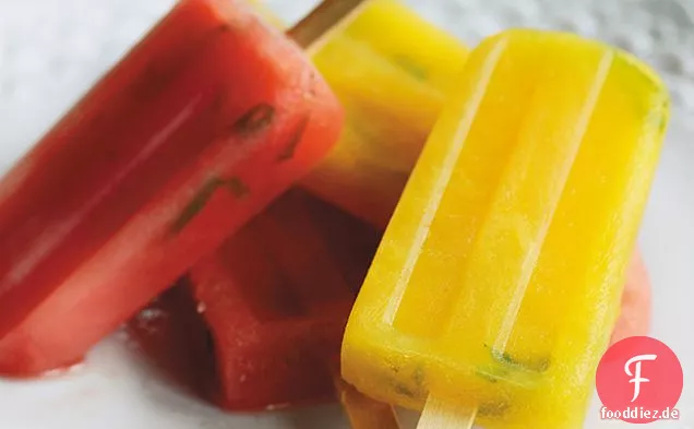 Gelbe Wassermelone & Minze Pops