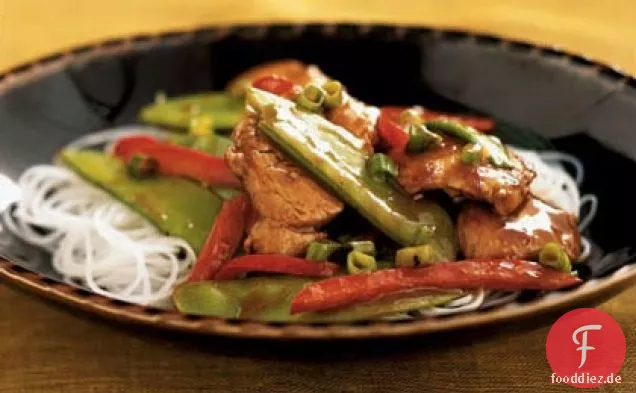Hoisin Schweinefleisch und Schnee Erbse Stir-Fry