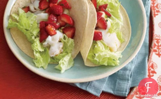 Fisch-Tacos mit Erdbeersalsa