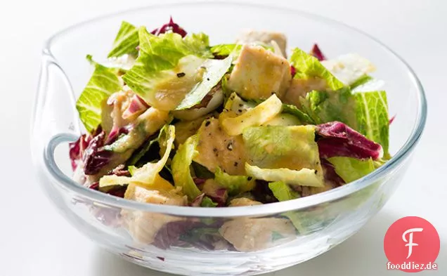 Hühnersalat mit gerösteter Wurzelgemüse-Vinaigrette