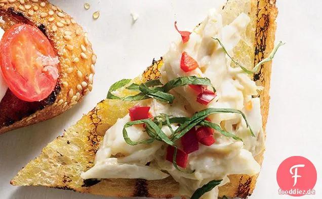 Krabbe, Chile & Minze Crostini